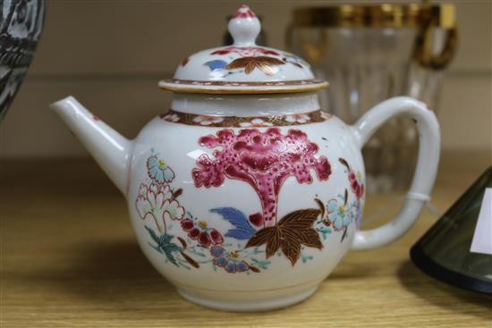 An 18th century Chinese famille rose teapot height 13cm